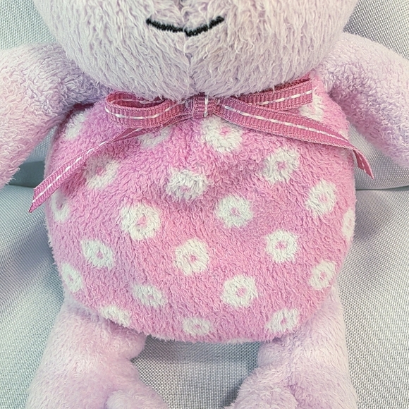 Carters Prestige Pink Floral Rabbit Plush Toy Terry Fleece No Sound 9 Inch - Picture 3 of 8